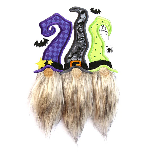 Fluffy Halloween Gnome Trio (Applique) - Image 7