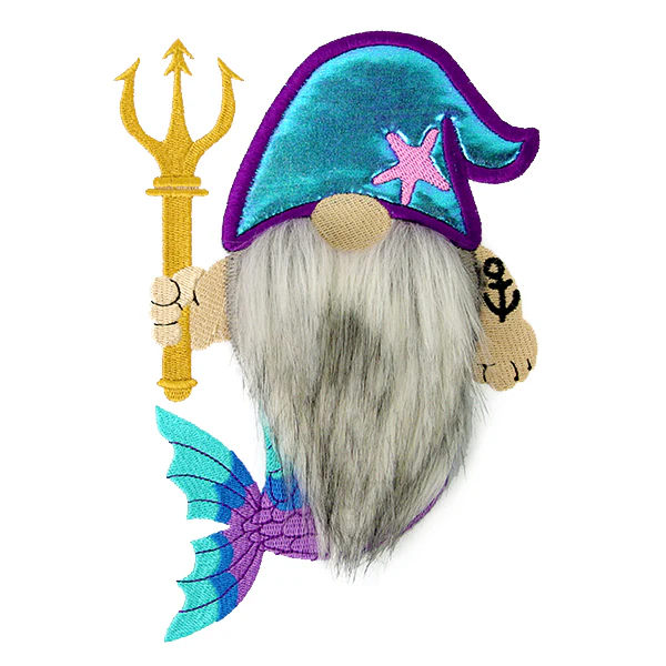 Fluffy Mermaid Gnome (Applique) - Image 3