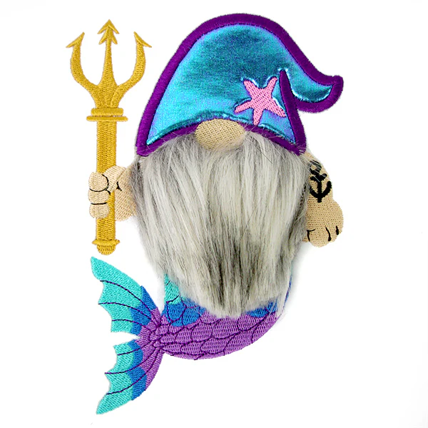 Fluffy Mermaid Gnome (Applique) - Image 5