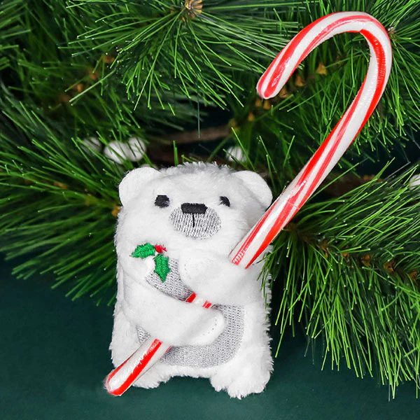 Fluffy Polar Bear Candy Cane Holder (In-the-Hoop) - Image 4