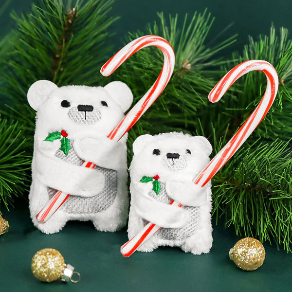 Fluffy Polar Bear Candy Cane Holder (In-the-Hoop) - Image 5