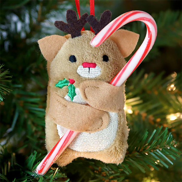 Fluffy Reindeer Candy Cane Holder (In-the-Hoop) - Image 7