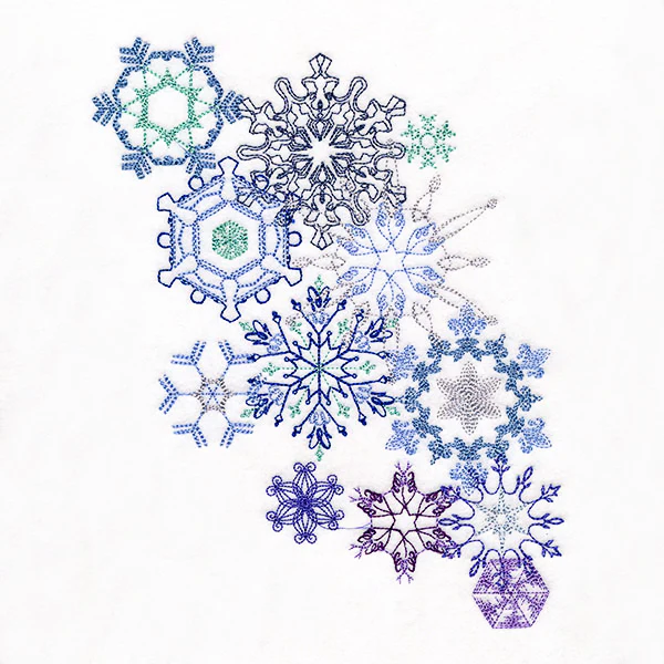 Flurries of Frost Snowflakes Spray