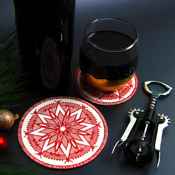 Folk Winter Snowflake Coaster (In-the-Hoop) - Image 4