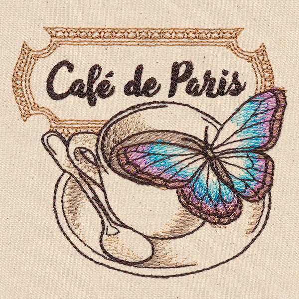 French Cafe - Coffee Cup with Butterfly - Image 5
