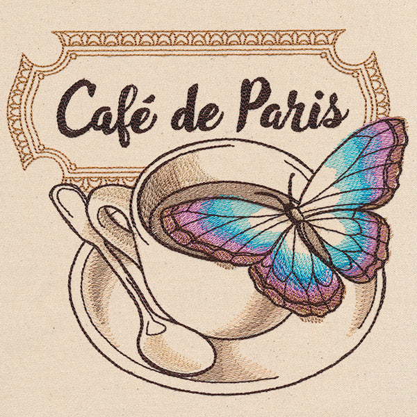 French Cafe - Coffee Cup with Butterfly - Image 6