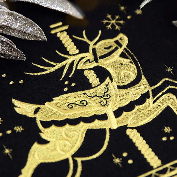 Gilded Christmas Carousel Reindeer - Image 2