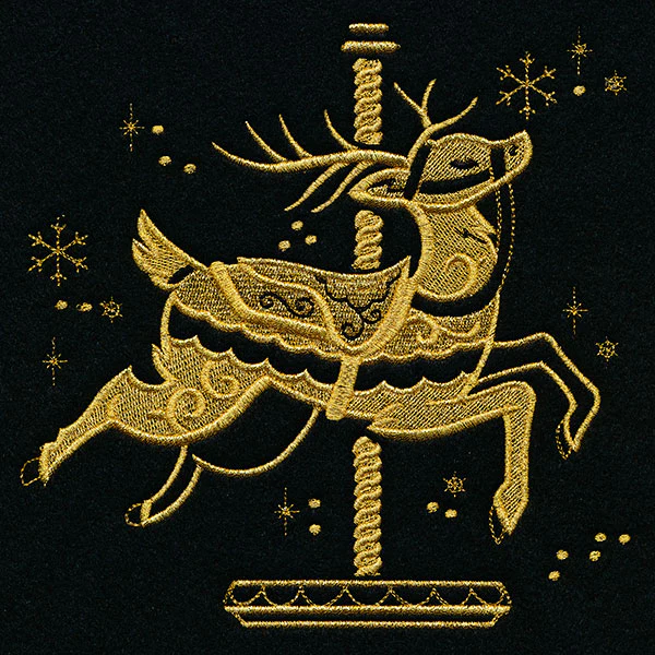 Gilded Christmas Carousel Reindeer - Image 9