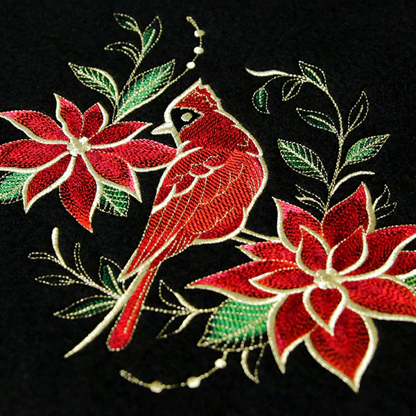 Gilded Christmas Poinsettia Cardinal - Image 4