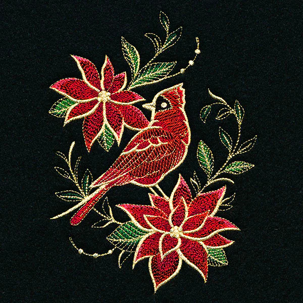 Gilded Christmas Poinsettia Cardinal - Image 5