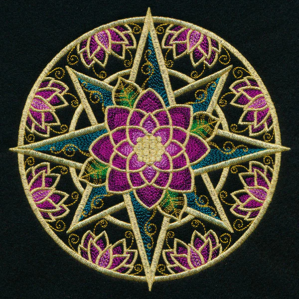Gilded Floral Compass Rose - Image 3