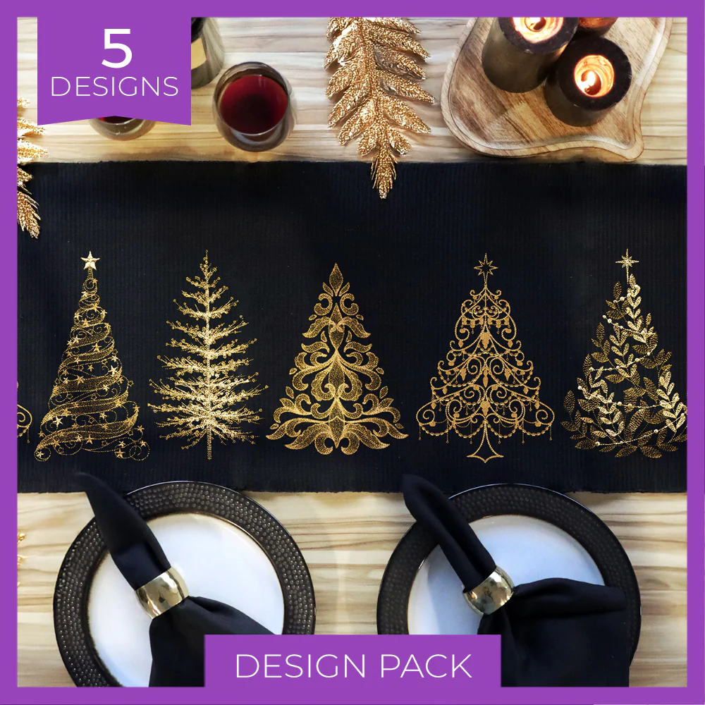 Gilded Glow Christmas Trees Design Pack - Image 4