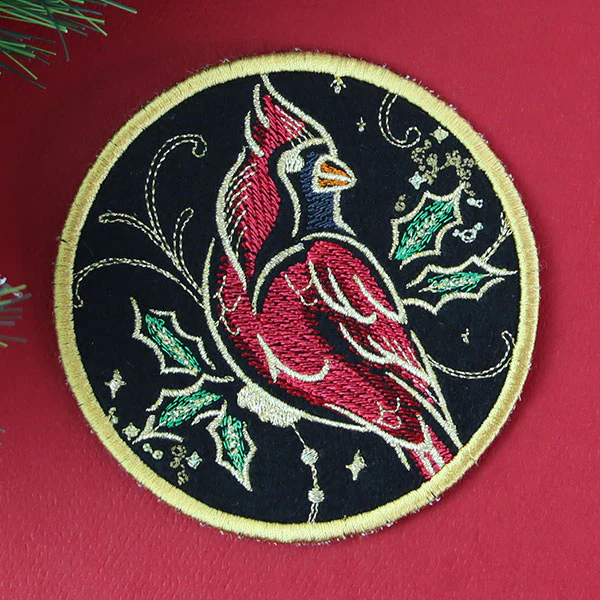 Gilded Mirage Coaster - Cardinal (In-the-Hoop) - Image 5