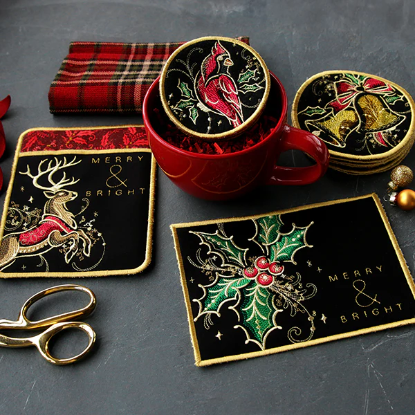 Gilded Mirage Coaster - Cardinal (In-the-Hoop) - Image 6