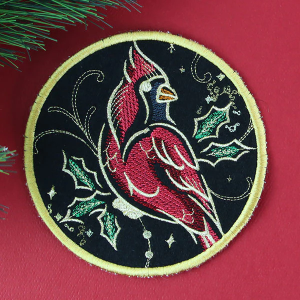 Gilded Mirage Coaster - Cardinal (In-the-Hoop) - Image 9