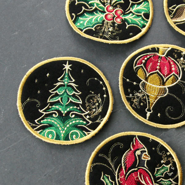Gilded Mirage Coaster - Christmas Tree (In-the-Hoop) - Image 3