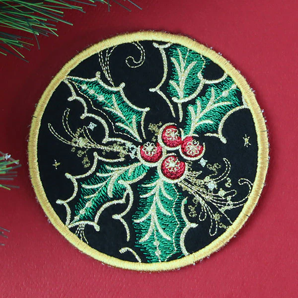 Gilded Mirage Coaster - Holly (In-the-Hoop) - Image 2