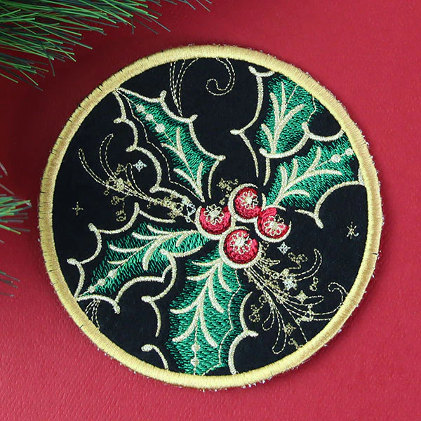 Gilded Mirage Coaster - Holly (In-the-Hoop) - Image 3
