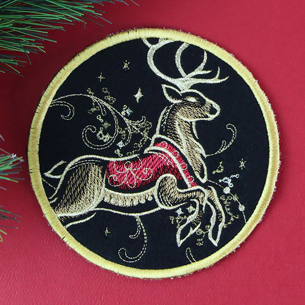 Gilded Mirage Coaster - Reindeer (In-the-Hoop) - Image 5