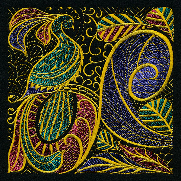 Goldwork Style Peacock Square - Image 2