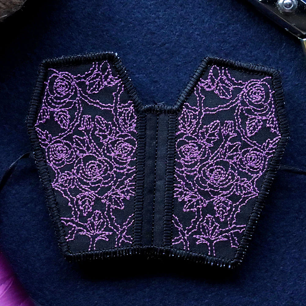 Gothic Rose Coffin Needle Book (In-the-Hoop) - Image 5