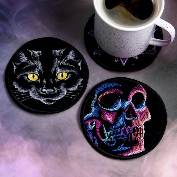 Halloween Coasters - Eerie Skull (In-the-Hoop) - Image 4