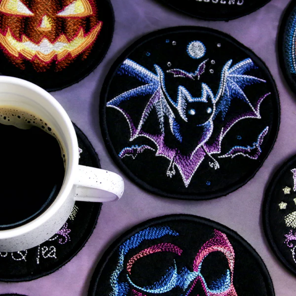 Halloween Coasters - Haunted Bats (In-the-Hoop) - Image 3