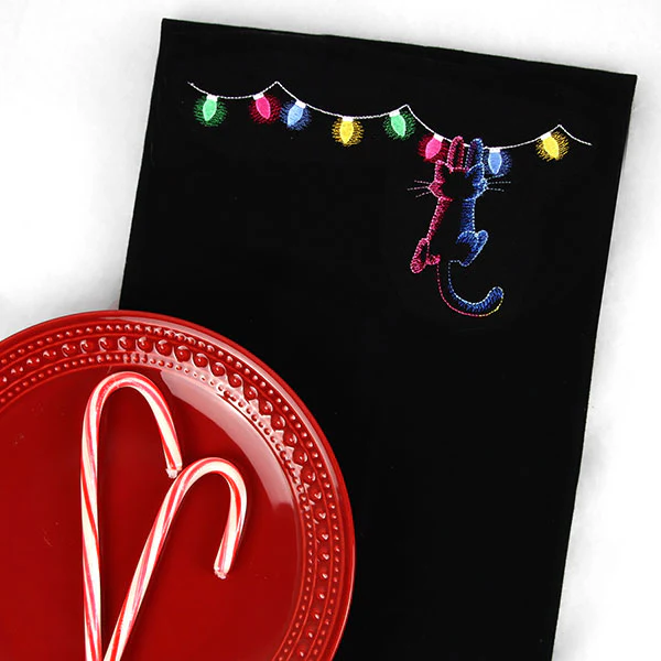 Hanging On Christmas Lights Cat - Image 10