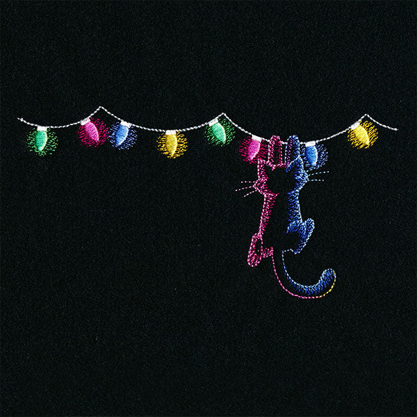 Hanging On Christmas Lights Cat - Image 7