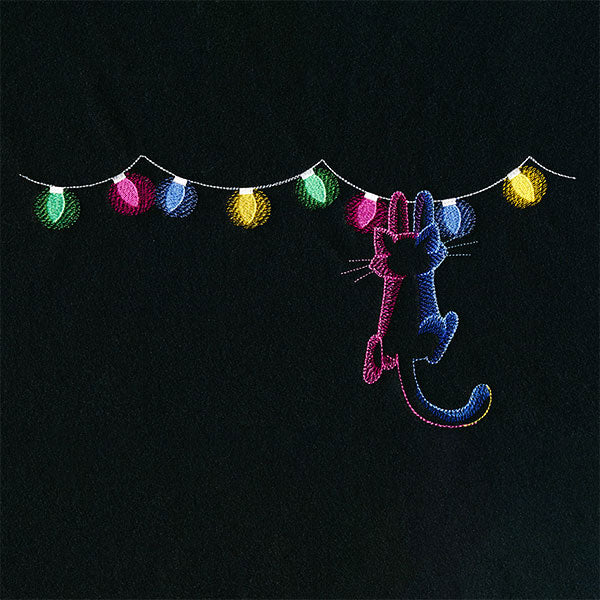 Hanging On Christmas Lights Cat - Image 9