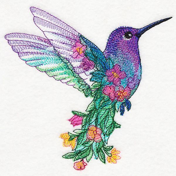 Hummingbird in Flowers - Image 3