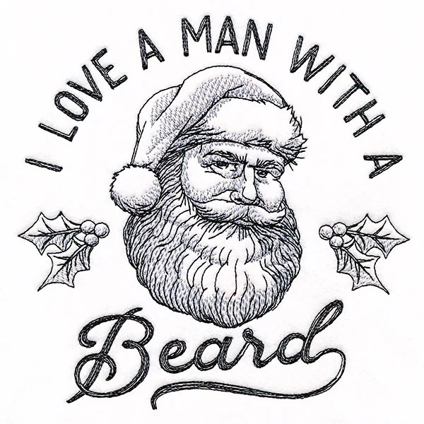 I Love a Man with a Beard Santa Etching - Image 2