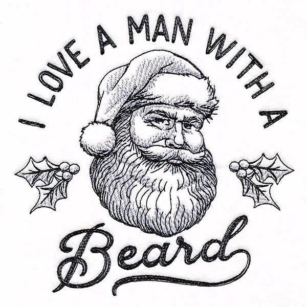 I Love a Man with a Beard Santa Etching - Image 3
