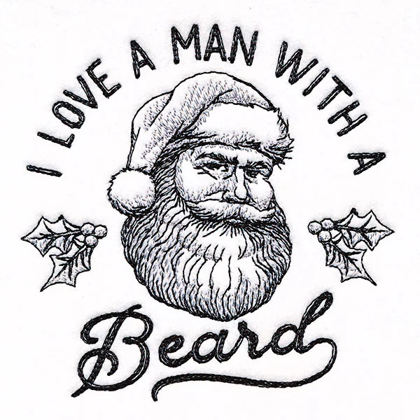 I Love a Man with a Beard Santa Etching - Image 4