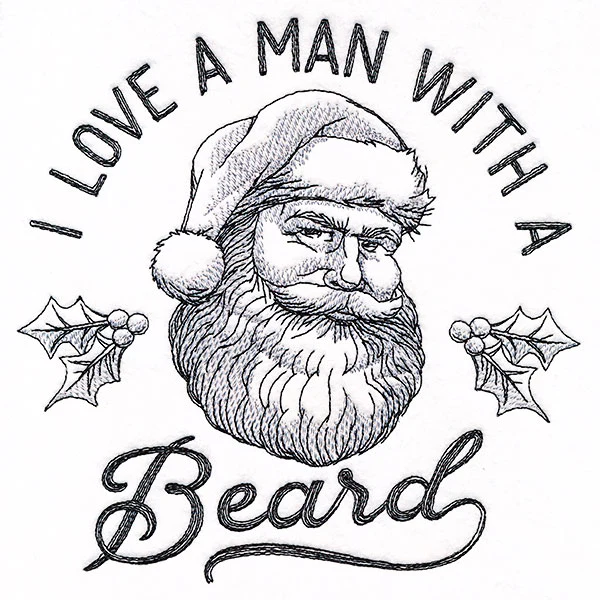 I Love a Man with a Beard Santa Etching - Image 5
