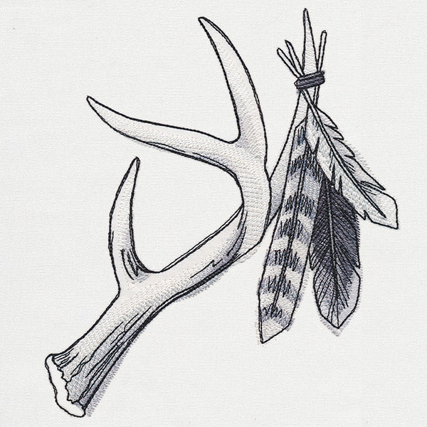 Ink & Wash - Antler and Feathers - Image 2