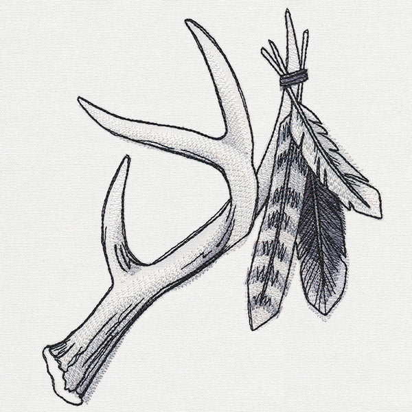 Ink & Wash - Antler and Feathers - Image 3