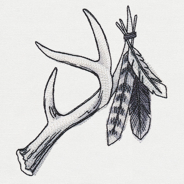 Ink & Wash - Antler and Feathers - Image 4