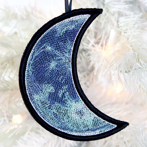 Into the Cosmos Crescent Moon (In-the-Hoop)