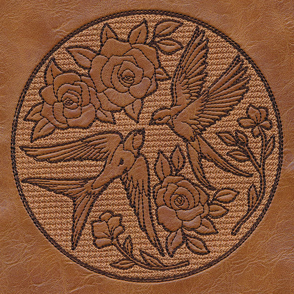 Intricate Swallows and Blooms (Embossed) - Image 13