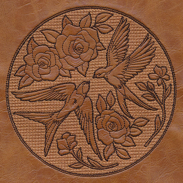 Intricate Swallows and Blooms (Embossed) - Image 9