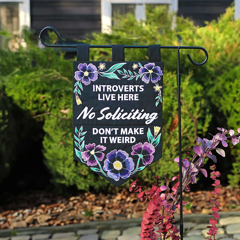 Introvert Welcome Garden Flag - Image 3