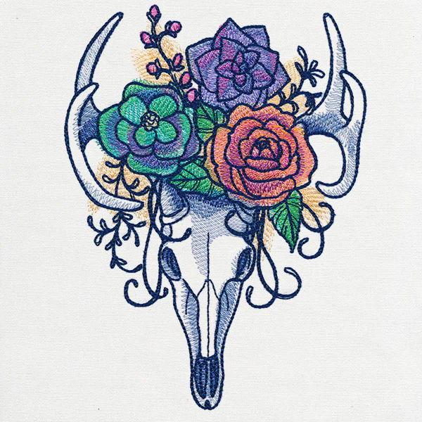Kaleidoscope Blooms - Deer Skull - Image 2