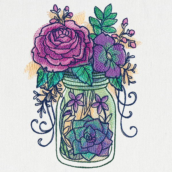 Kaleidoscope Blooms - Mason Jar - Image 4
