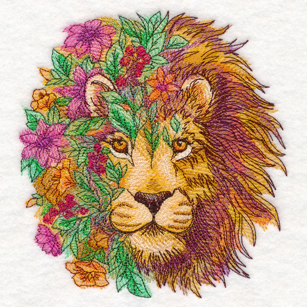 Lion in Flowers - Image 2