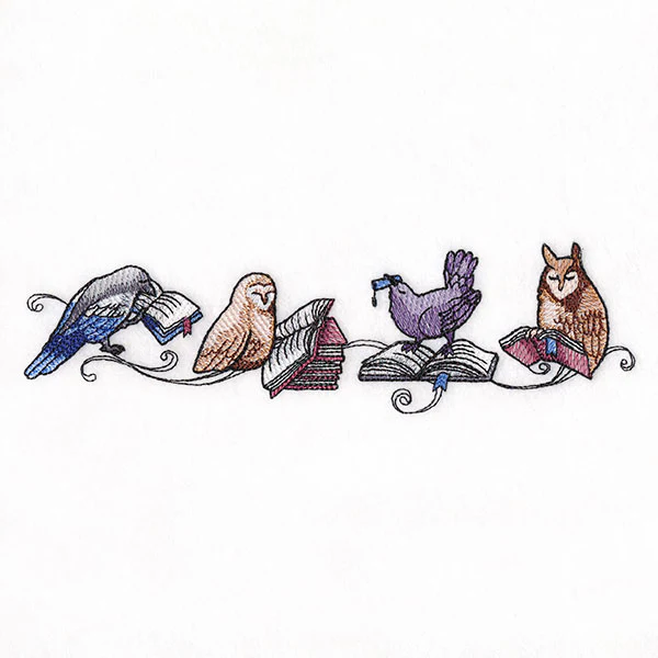 Lost in a Good Book Birds Border - Image 3