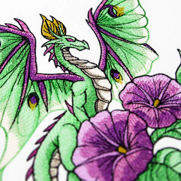 Luna Moth Dragon and Morning Glories - Image 4