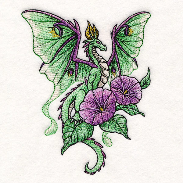 Luna Moth Dragon and Morning Glories - Image 5