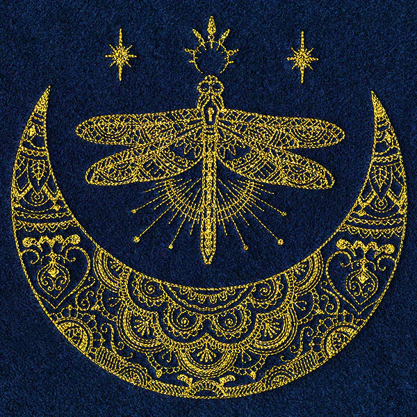 Mehndi Magic Dragonfly Crescent Moon - Image 3