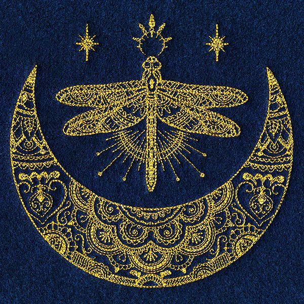 Mehndi Magic Dragonfly Crescent Moon - Image 5